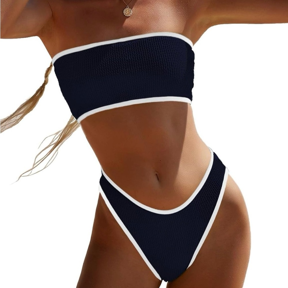 Black Bandeau Bikini Set
